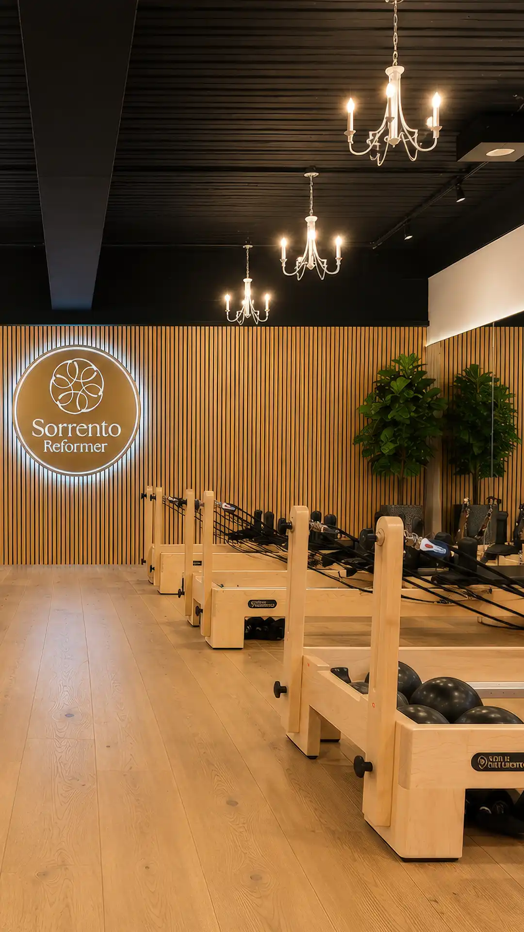 Woman practicing Reformer Pilates at Sorrento Reformer studio